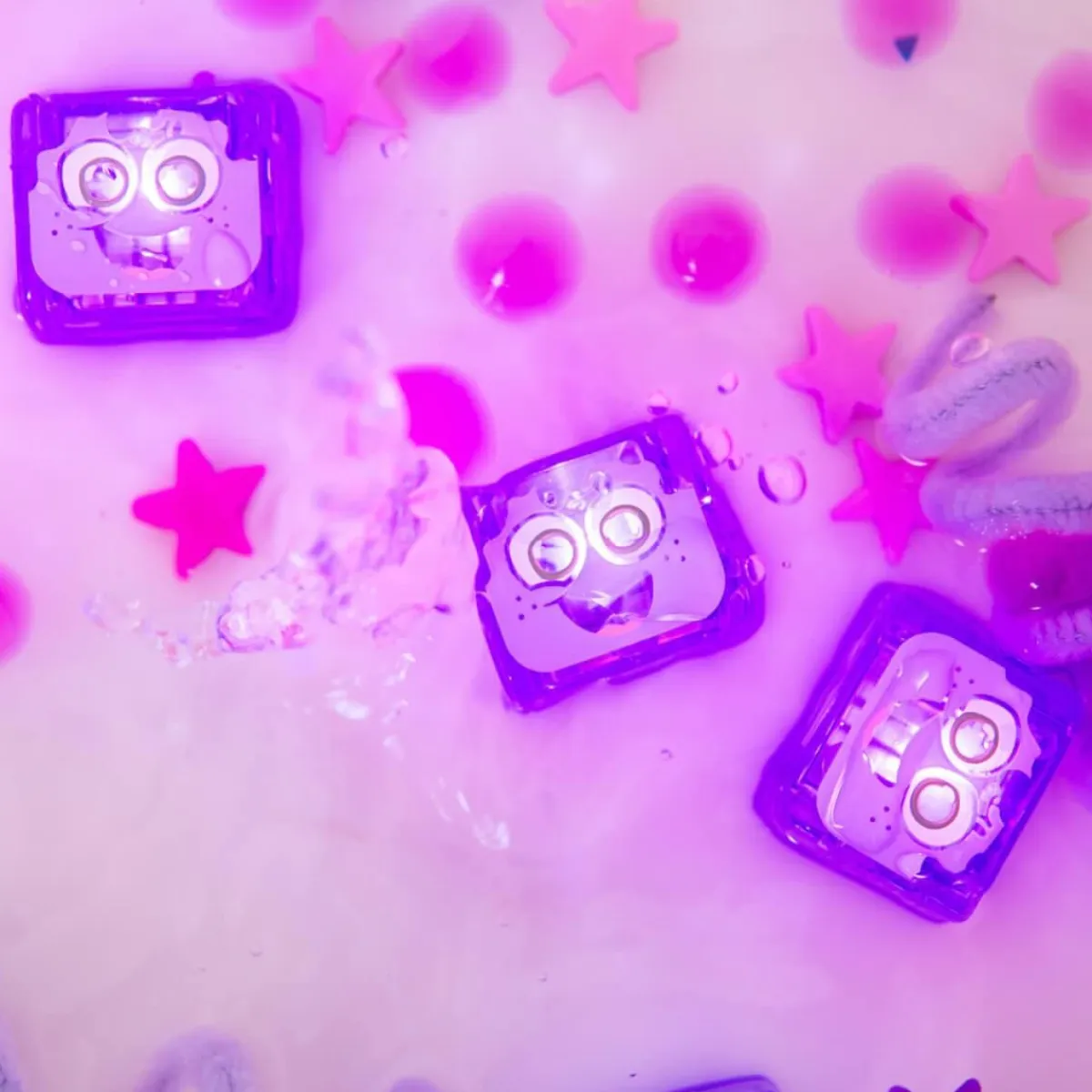 Glo Pals Badspeelgoed * Lichtgevend Kubussen Lumi Purple 4 stuks Paars