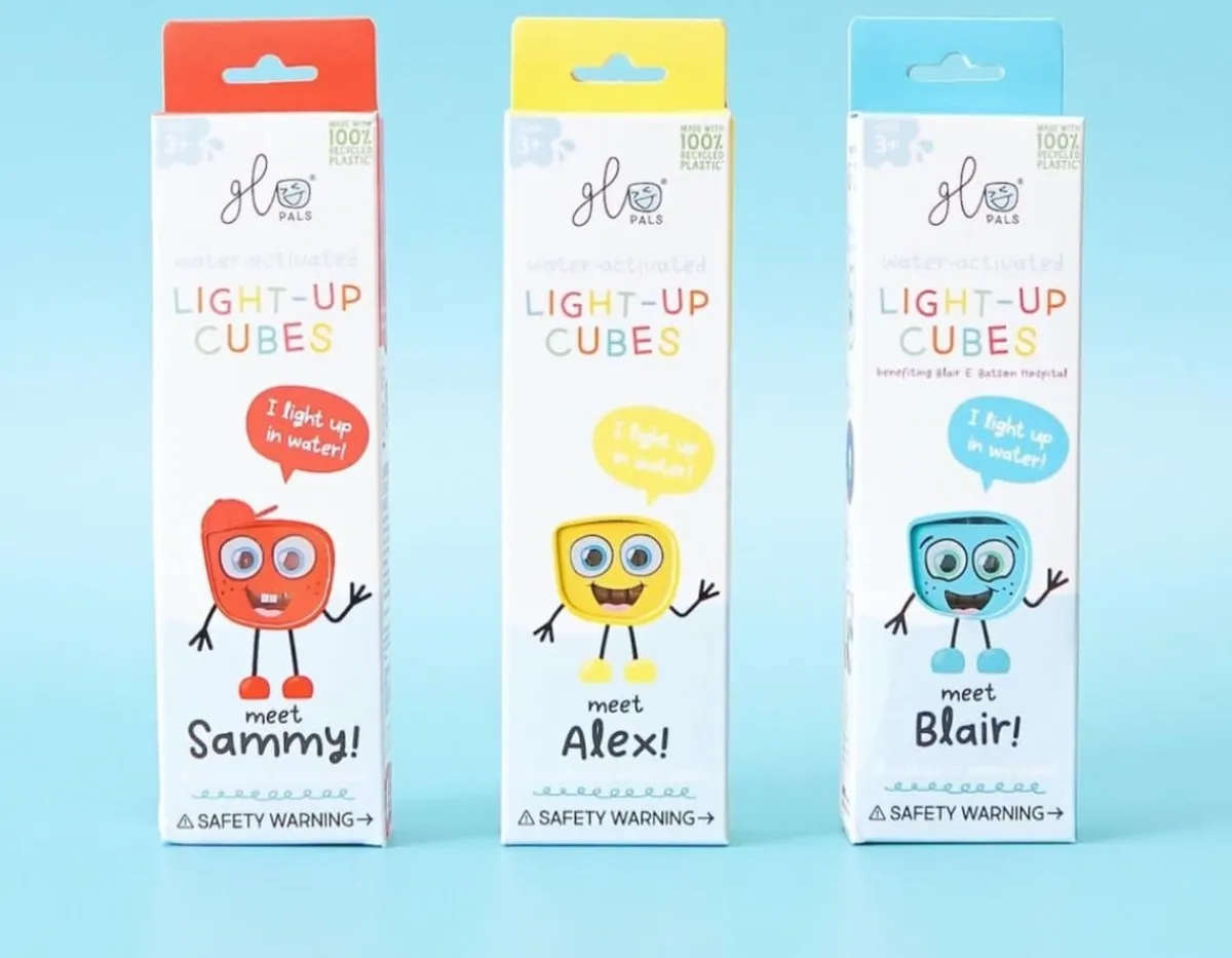 Glo Pals Badspeelgoed * Lichtgevend Kubussen Sammy Red 4 stuks Rood