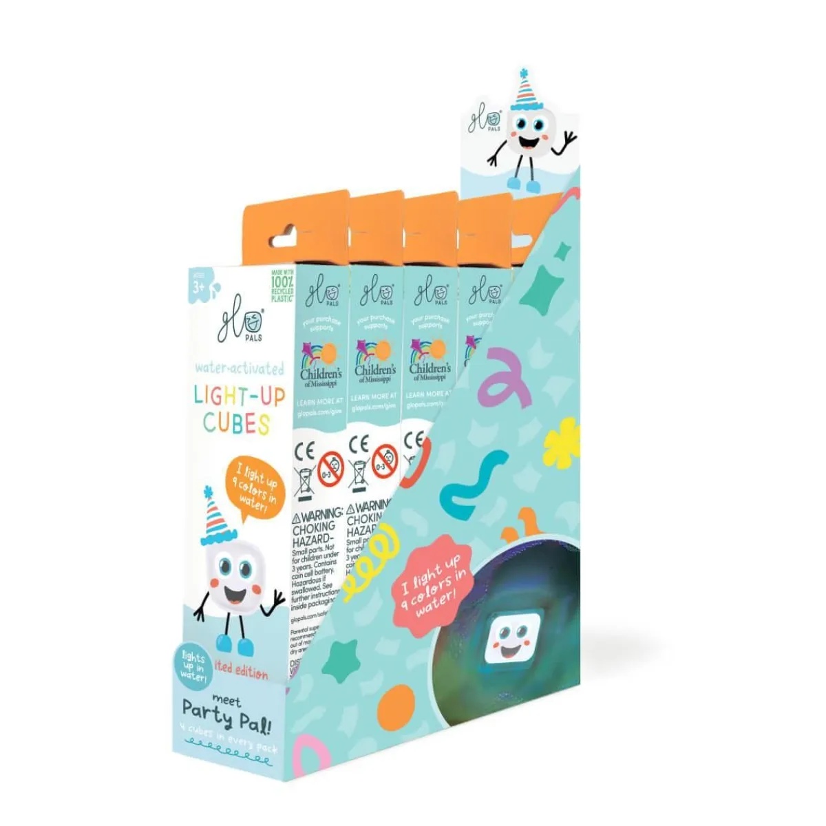 Glo Pals Badspeelgoed * Lichtgevend Kubussen Party White 4 stuks Wit