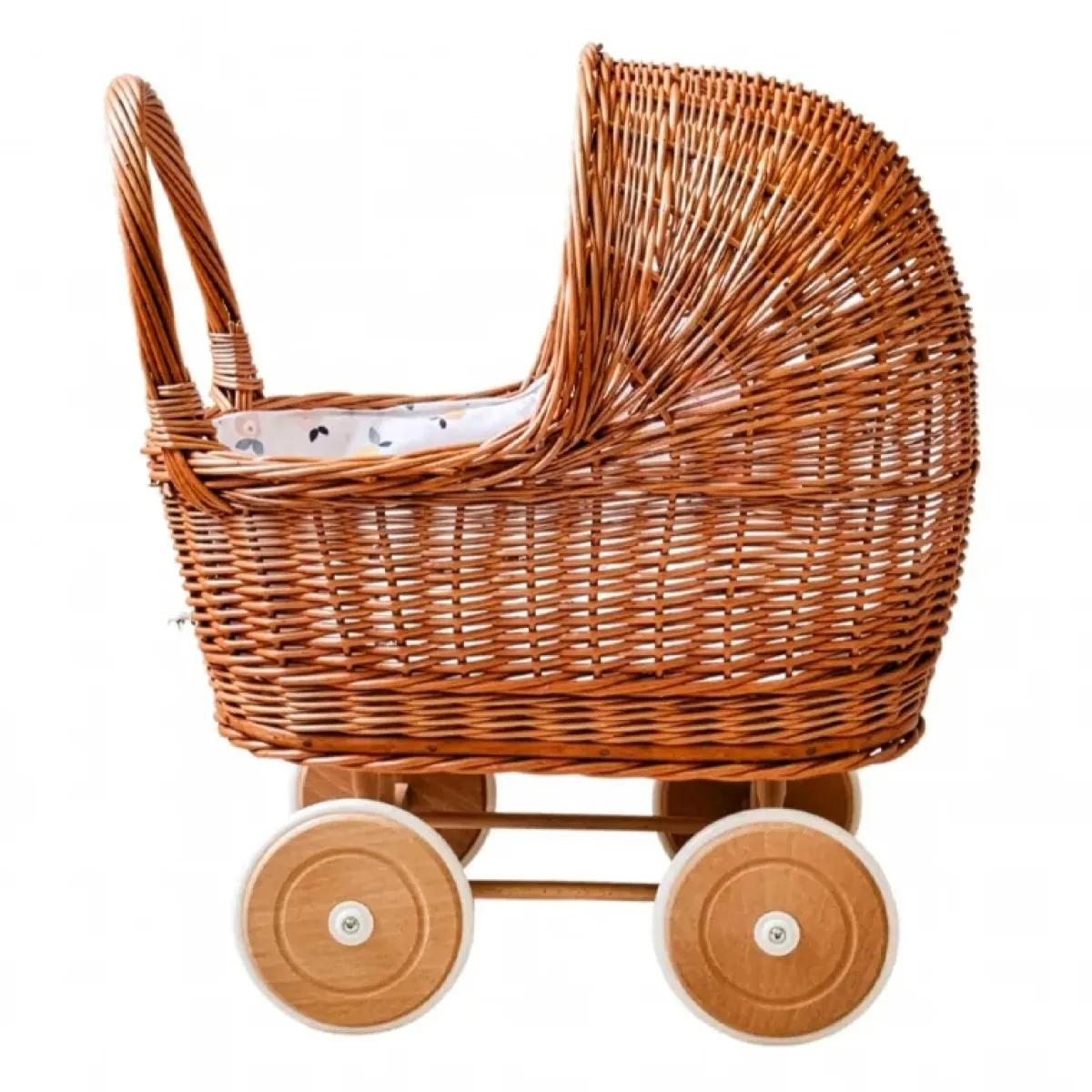 Hollie Houten Speelgoed|Overig * Rieten Poppenwagen Met Kap Summer Fruit Naturel