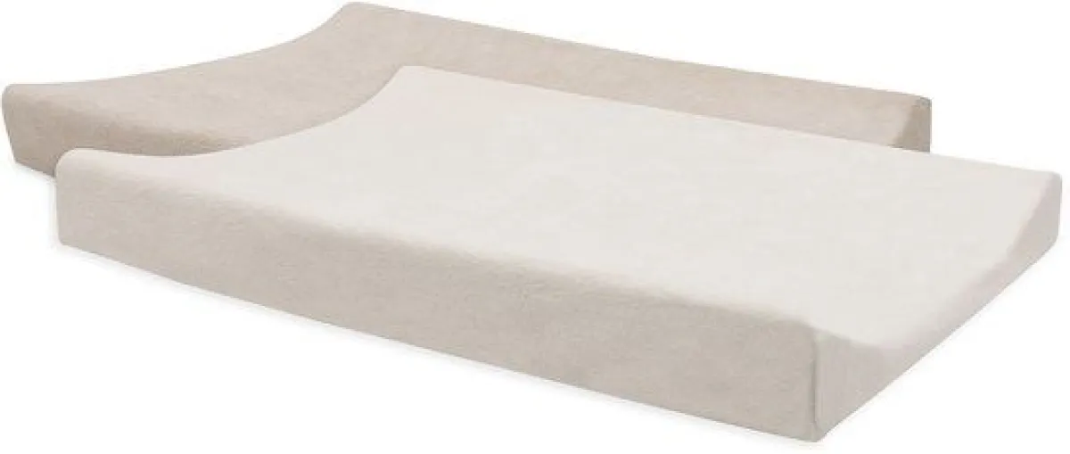 Jollein Waskussenhoezen|Bedtextiel * Aankleedkussenhoes Badstof Oatmeal/Sand 2 Stuks Beige