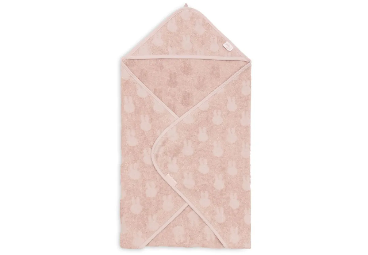Jollein Badcapes|Bedtextiel * Badcape Nijntje Miffy Jacquard Wild Rose Roze