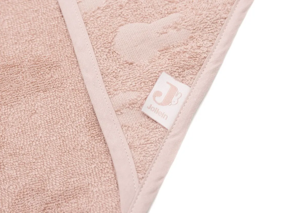 Jollein Badcapes|Bedtextiel * Badcape Nijntje Miffy Jacquard Wild Rose Roze