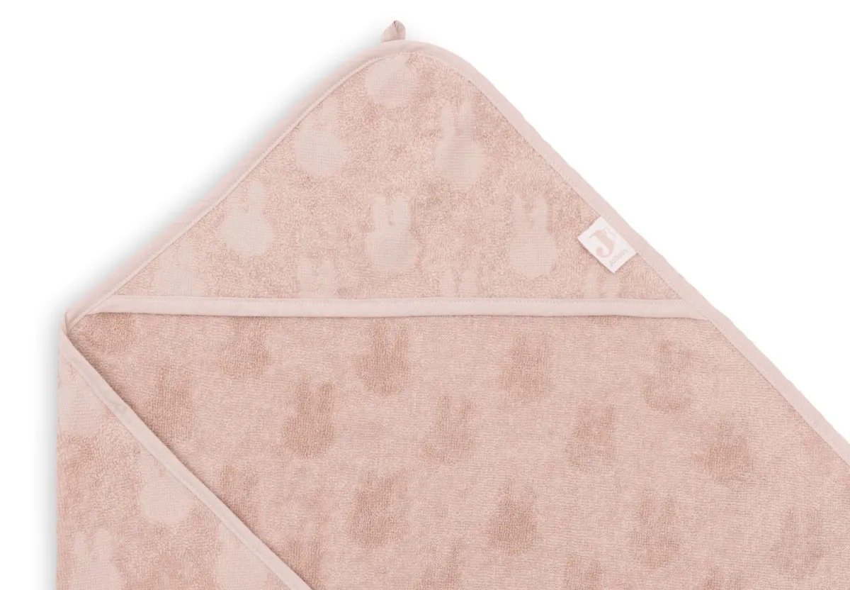 Jollein Badcapes|Bedtextiel * Badcape Nijntje Miffy Jacquard Wild Rose Roze