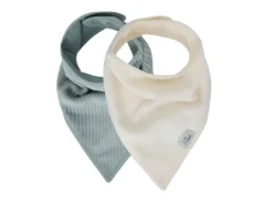 Jollein Slabben|Bedtextiel * Bandana Slab Velvet Rib Sea Green/Ivory Multicolor