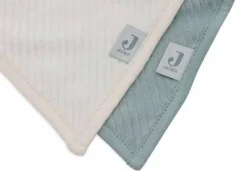 Jollein Slabben|Bedtextiel * Bandana Slab Velvet Rib Sea Green/Ivory Multicolor