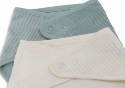 Jollein Slabben|Bedtextiel * Bandana Slab Velvet Rib Sea Green/Ivory Multicolor