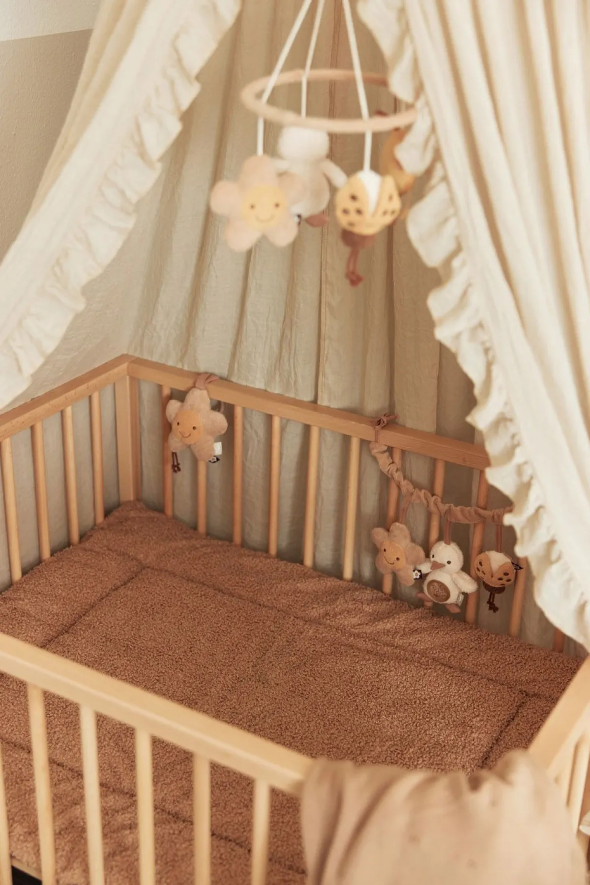 Jollein Boxkleden|Bedtextiel * Boxkleed Boucle Biscuit 75 x 95 cm Bruin