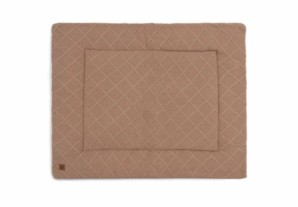 Jollein Boxkleden|Bedtextiel * Boxkleed Check Knit Biscuit Bruin