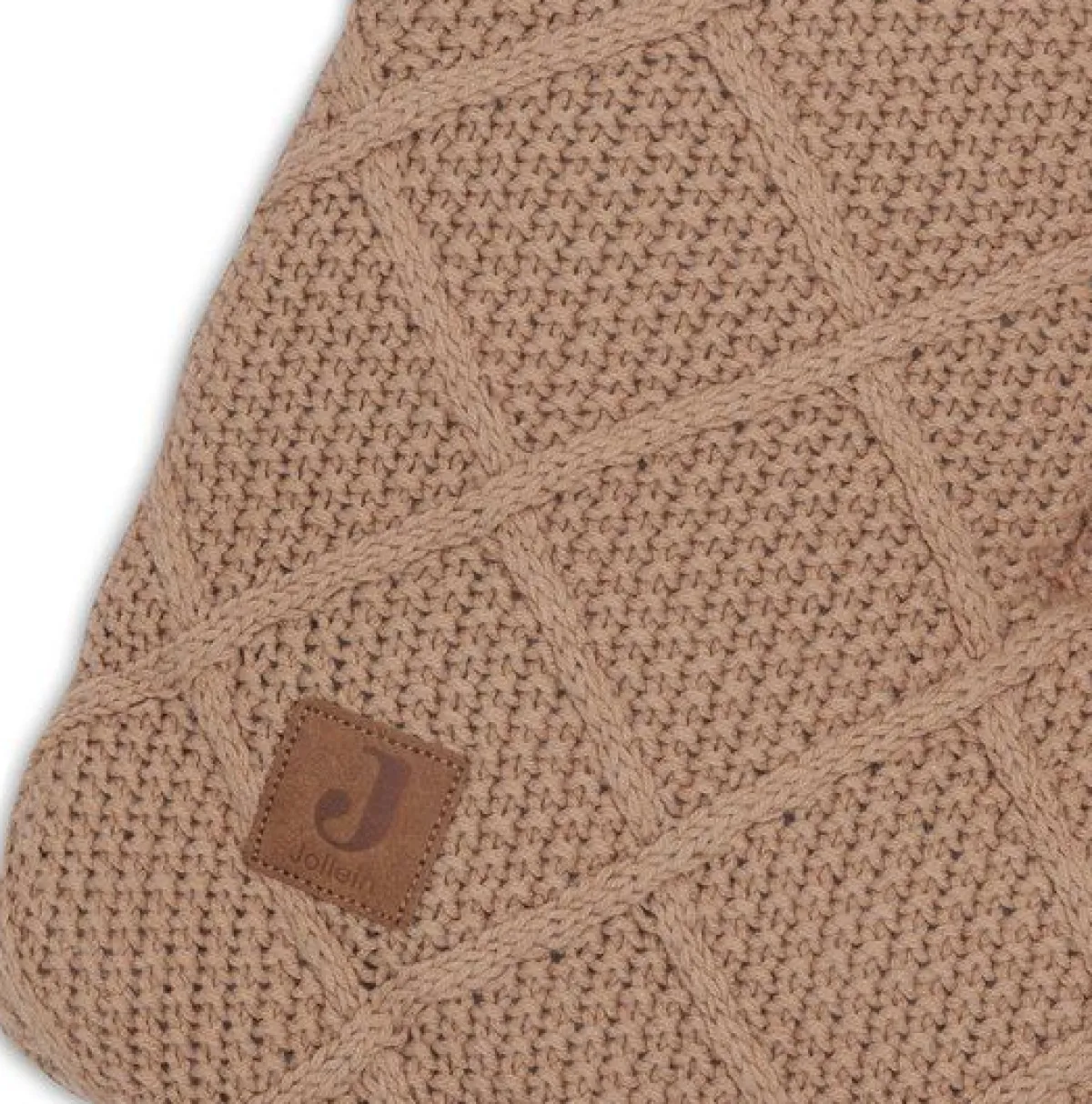 Jollein Boxkleden|Bedtextiel * Boxkleed Check Knit Biscuit Bruin