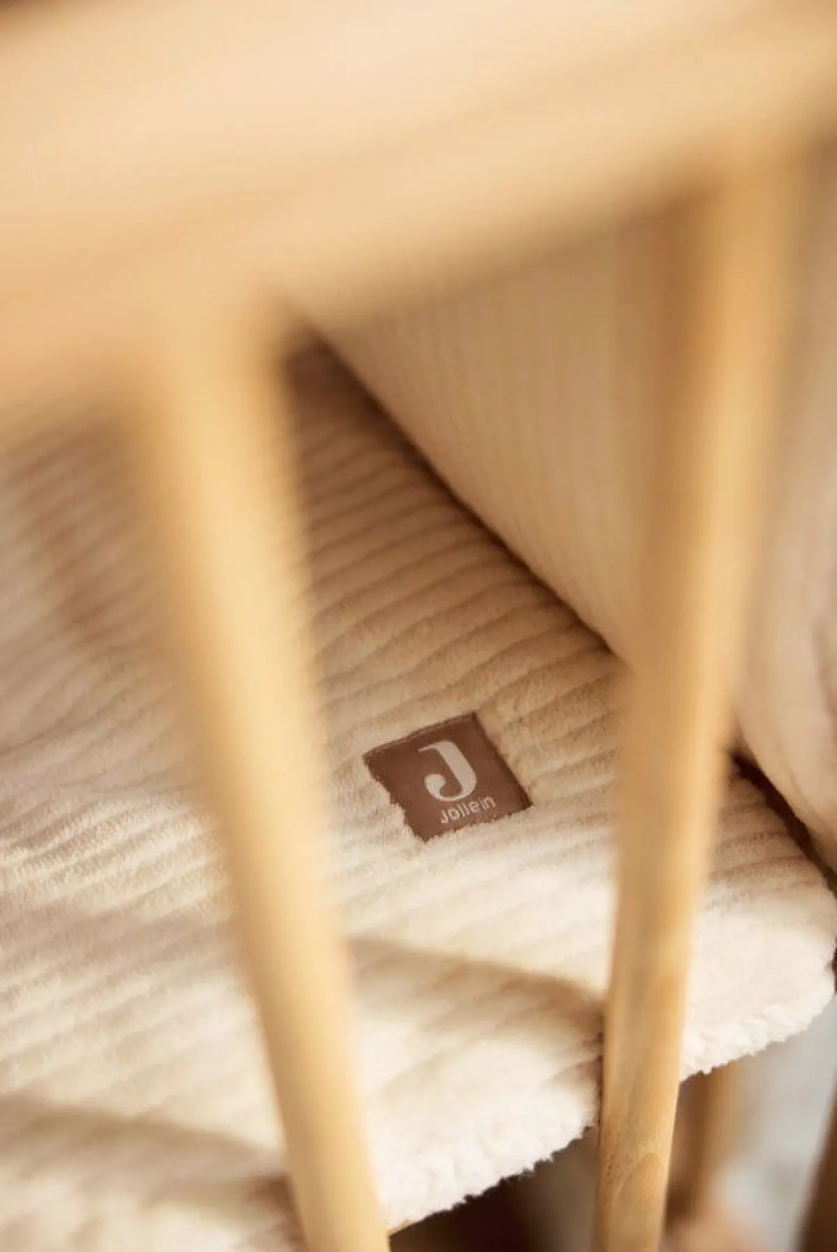 Jollein Boxkleden|Bedtextiel * Boxkleed Cloudy Rib Oatmeal 75 x 95 cm Beige