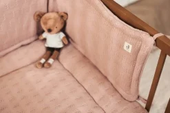 Jollein Boxkleden|Bedtextiel * Boxkleed Grain Knit Wild Rose Roze