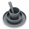 Jollein Kinderbordjes En Kinderbestek|Bedtextiel * Dinnerset Siliconen Storm Grey