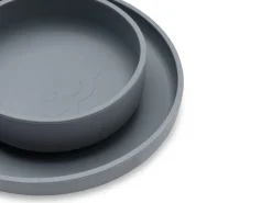 Jollein Kinderbordjes En Kinderbestek|Bedtextiel * Dinnerset Siliconen Storm Grey