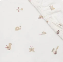 Jollein Bedtextiel * Hoeslaken Ledikant Jersey Animal Friends Multicolor