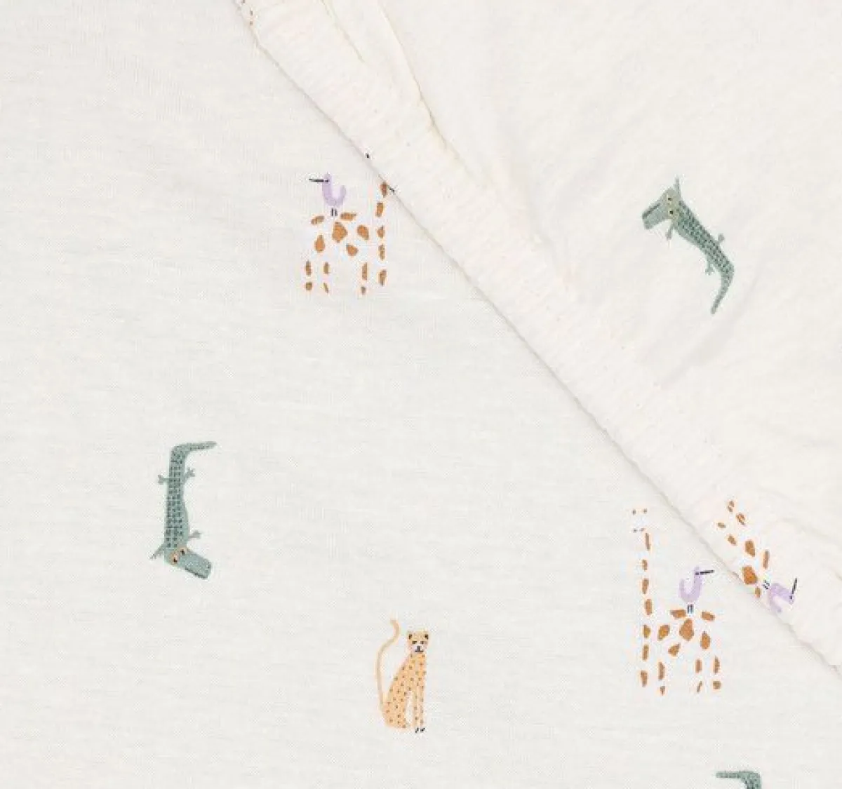 Jollein Bedtextiel * Hoeslaken Ledikant Jungle Jambo Wit
