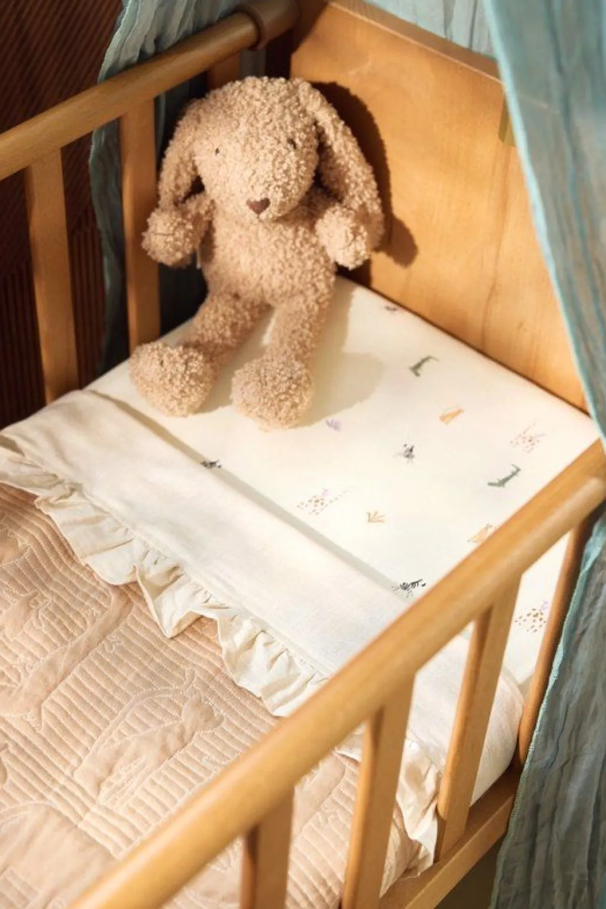 Jollein Bedtextiel * Hoeslaken Ledikant Jungle Jambo Wit