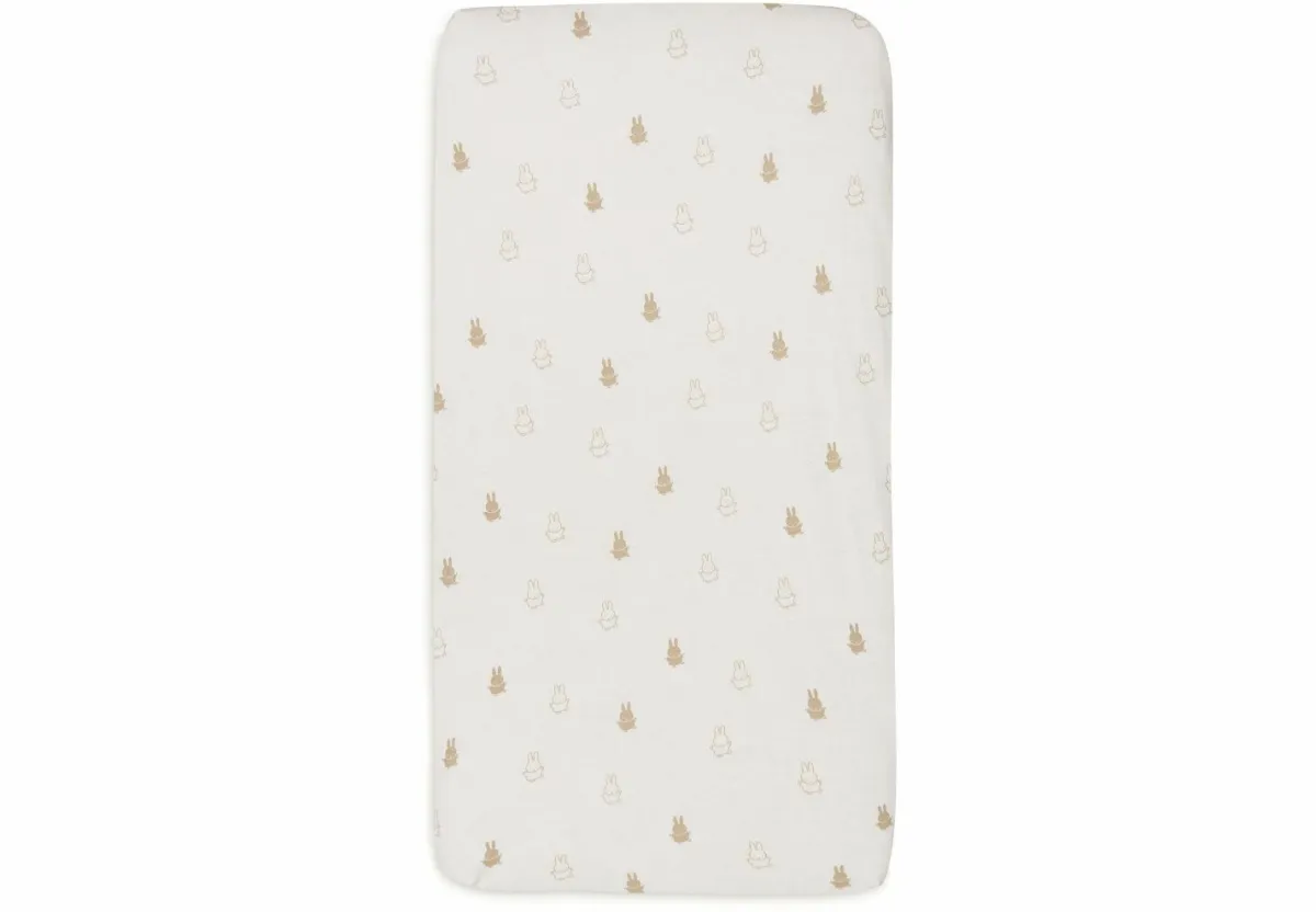 Jollein Bedtextiel * Hoeslaken Ledikant Nijntje Happy Miffy Nougat Zand