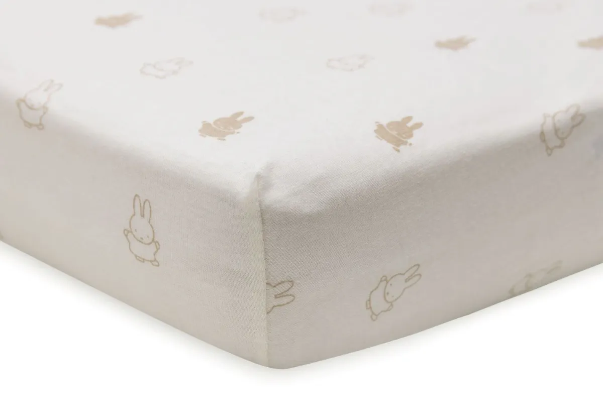 Jollein Bedtextiel * Hoeslaken Wieg Nijntje Happy Miffy Nougat Zand