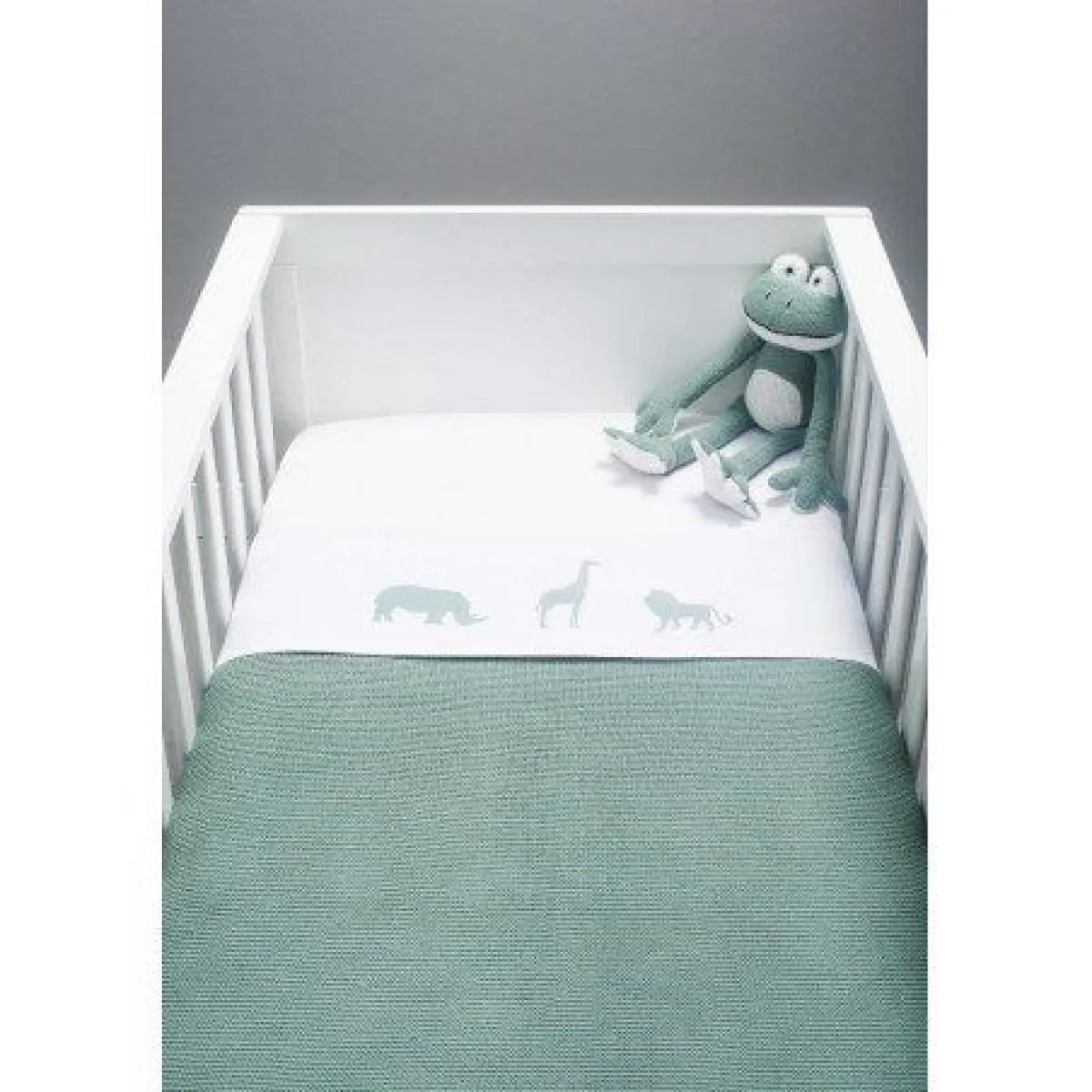 Jollein Bedtextiel * Ledikantdeken Basic Knit Forest Green Groen