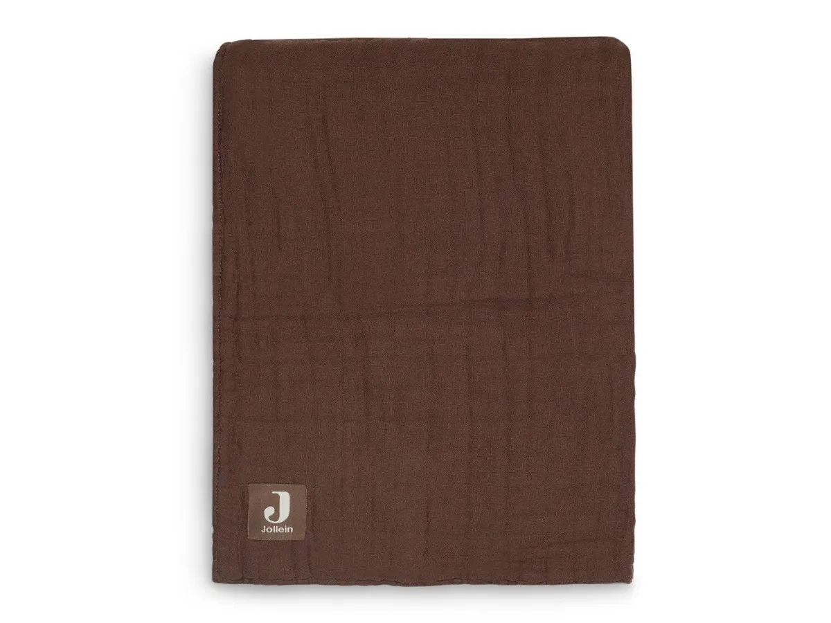 Jollein Bedtextiel * Ledikantdeken Wrinkled Cotton Chestnut Bruin