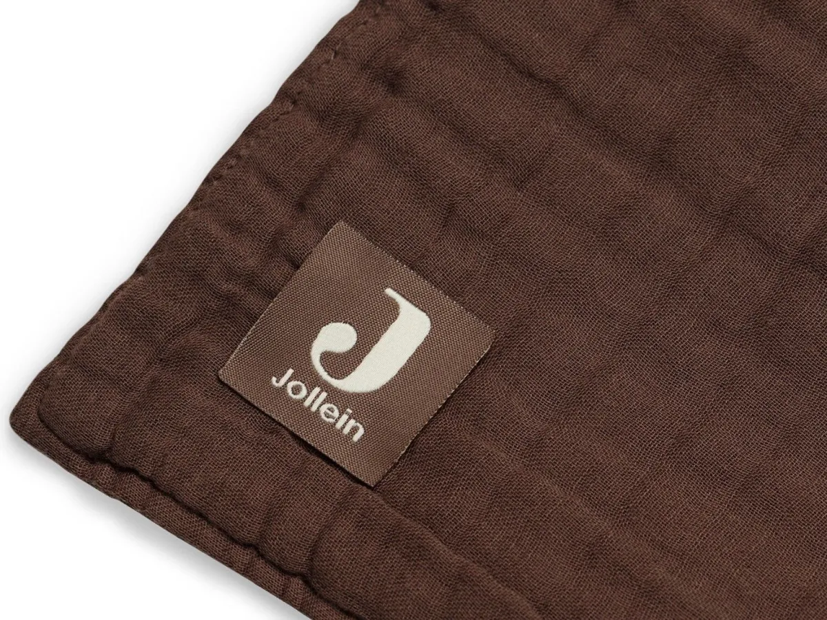 Jollein Bedtextiel * Ledikantdeken Wrinkled Cotton Chestnut Bruin