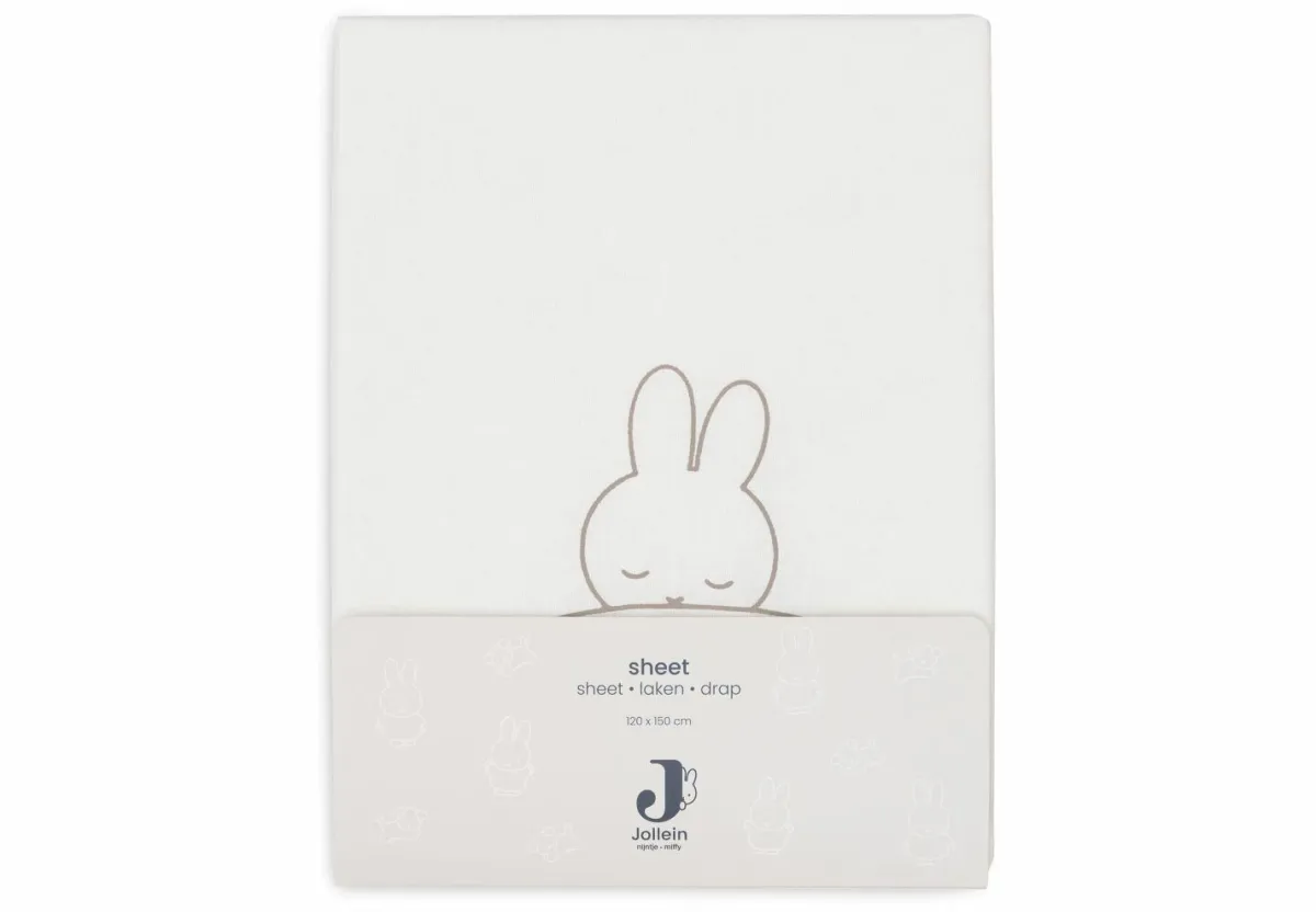 Jollein Bedtextiel * Ledikantlaken Nijntje Sleepy Miffy Funghi Beige