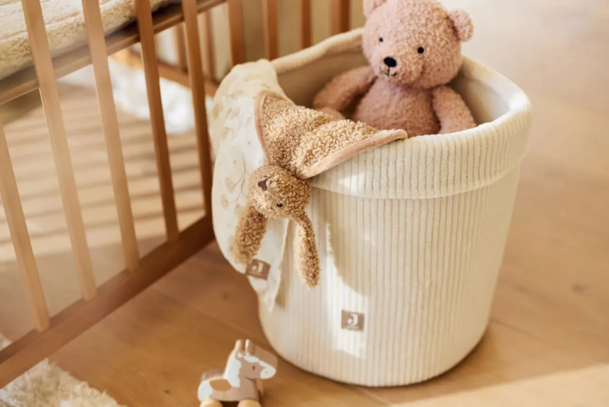 Jollein Manden|Bedtextiel * Opbergmand Cloudy Rib Oatmeal Beige