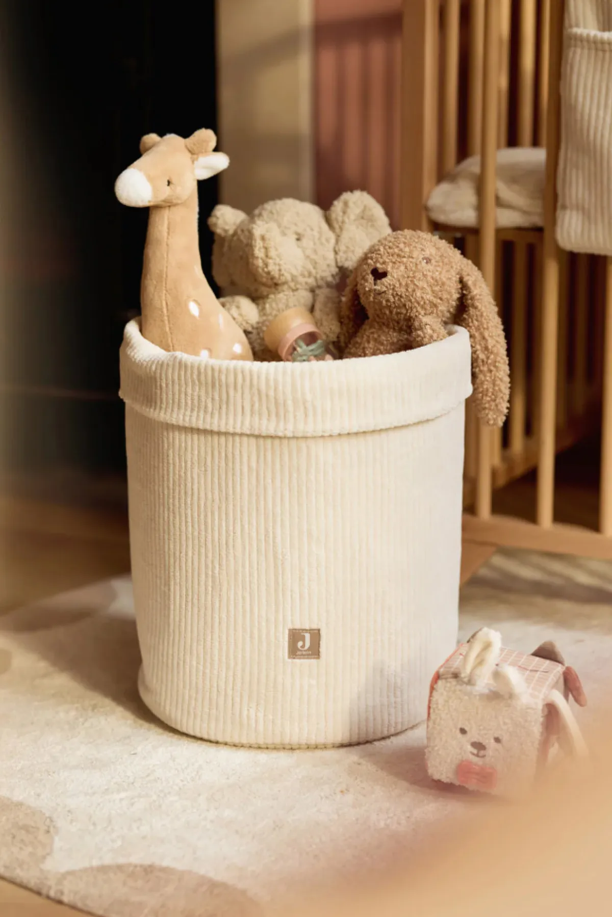 Jollein Manden|Bedtextiel * Opbergmand Cloudy Rib Oatmeal Beige