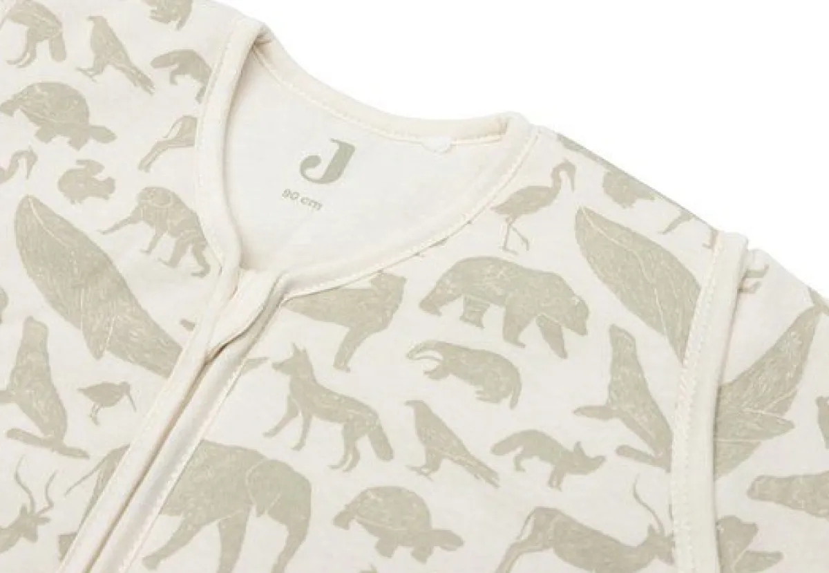 Jollein Slaapzakken|Bedtextiel * Slaapzak met Afritsbare Mouwen Animals Olive Green 90 cm