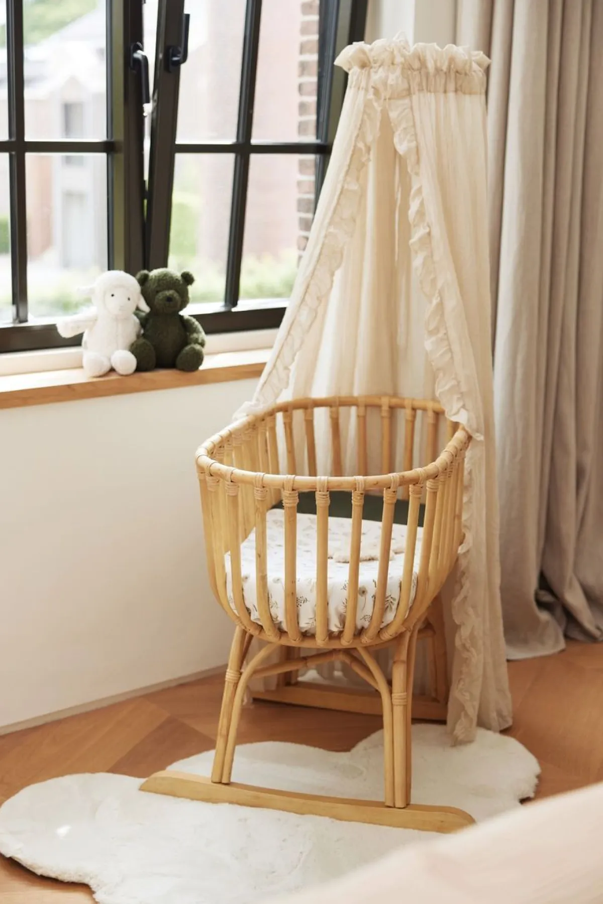 Jollein Bedtextiel|Accessoires * Sluier Vintage Ruffle Nougat Beige
