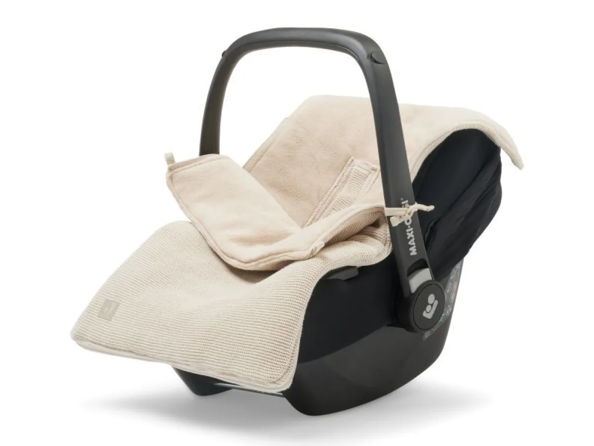 Jollein Baby Autostoel|Bedtextiel * Voetenzak Autostoel Basic Knit Nougat Beige