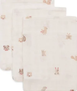 Jollein Handdoeken En Washandjes|Bedtextiel * Washandje Hydrofiel Animal Friends 3 Stuks Multicolor