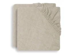 Jollein Waskussenhoezen|Bedtextiel * Waskussenhoes Badstof Nougat - 2-pack Beige