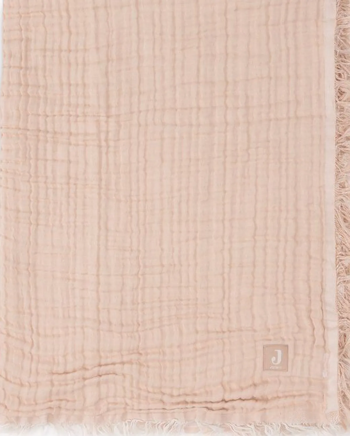Jollein Bedtextiel * Wiegdeken Fringe Moonstone/Ivory GOTS Roze