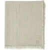 Jollein Bedtextiel * Wiegdeken Fringe Olive Green/Ivory GOTS