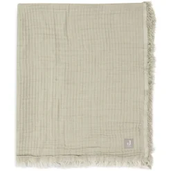 Jollein Bedtextiel * Wiegdeken Fringe Olive Green/Ivory GOTS