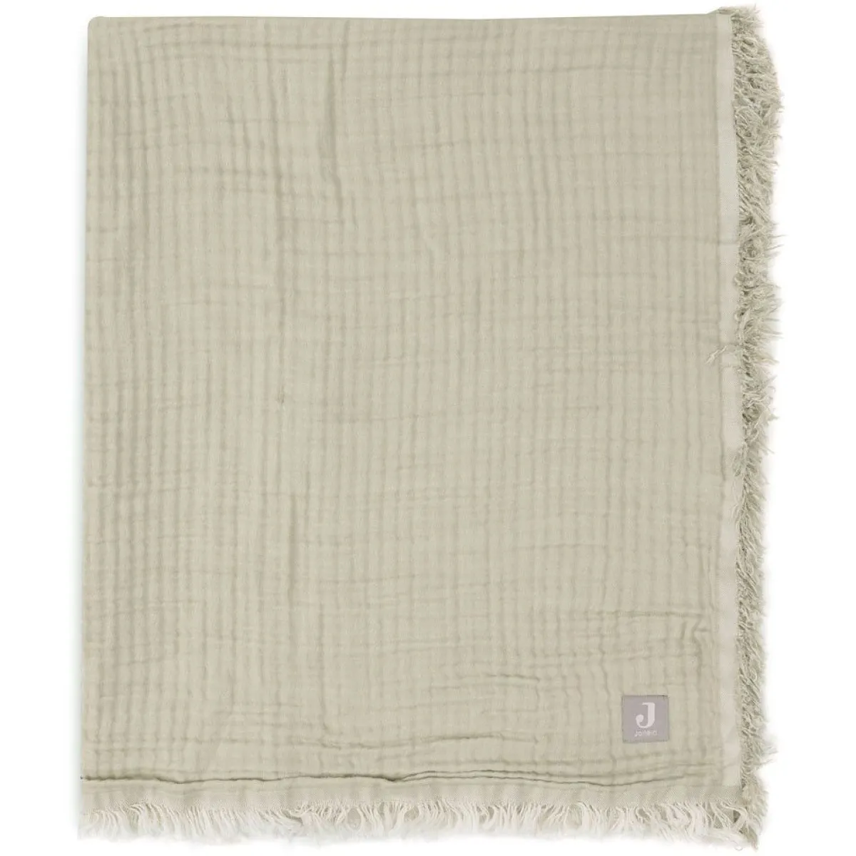Jollein Bedtextiel * Wiegdeken Fringe Olive Green/Ivory GOTS