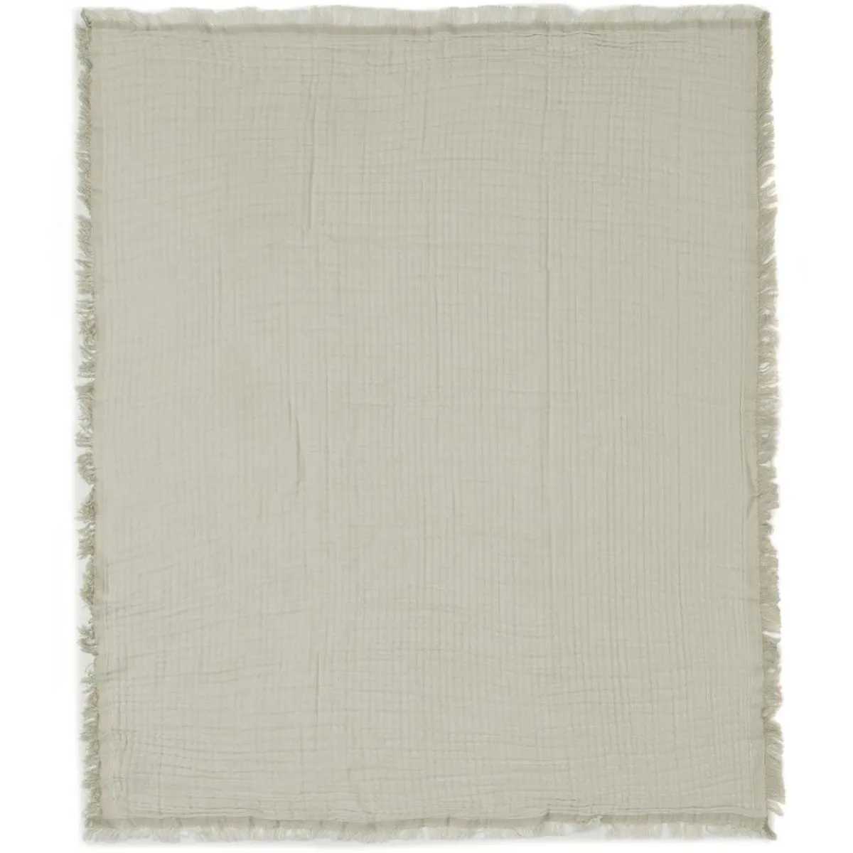 Jollein Bedtextiel * Wiegdeken Fringe Olive Green/Ivory GOTS
