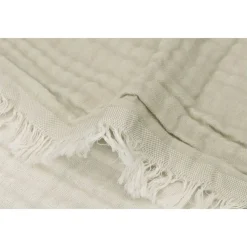 Jollein Bedtextiel * Wiegdeken Fringe Olive Green/Ivory GOTS