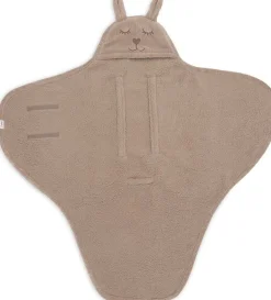 Jollein Badcapes|Bedtextiel * Wikkeldeken Bunny Cloudy Rib Milky Coffee Bruin