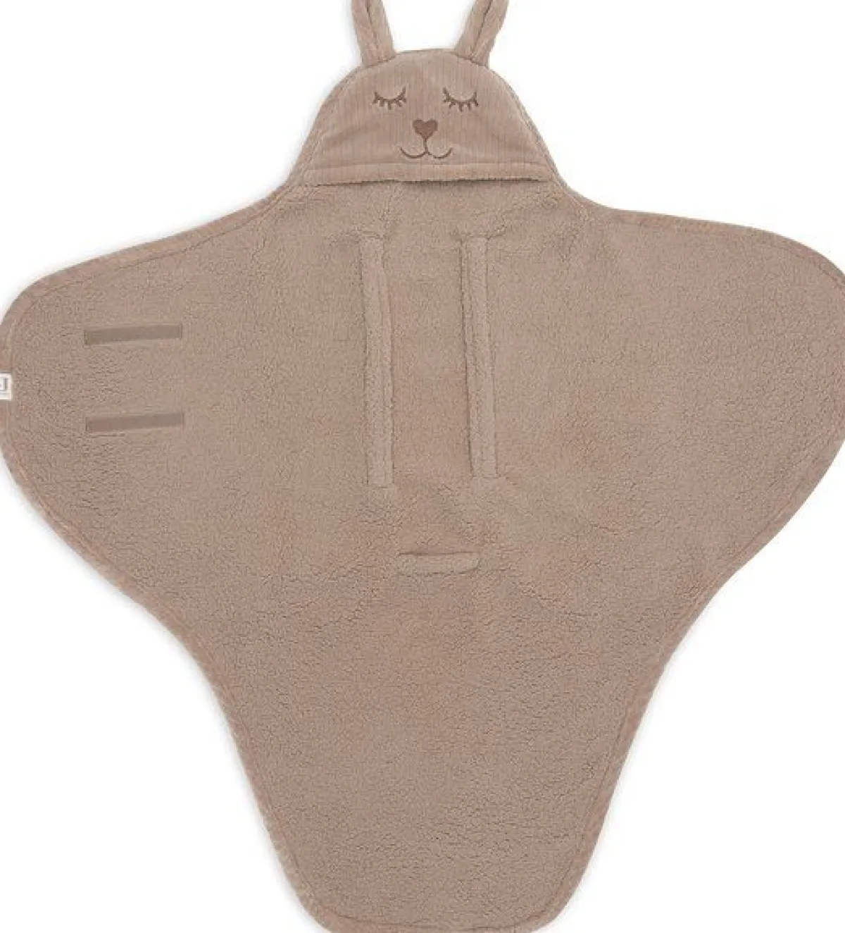 Jollein Badcapes|Bedtextiel * Wikkeldeken Bunny Cloudy Rib Milky Coffee Bruin