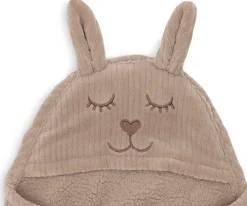 Jollein Badcapes|Bedtextiel * Wikkeldeken Bunny Cloudy Rib Milky Coffee Bruin