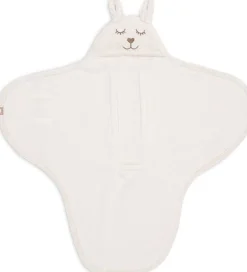 Jollein Badcapes|Bedtextiel * Wikkeldeken Bunny Cloudy Rib Oatmeal Beige
