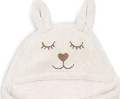 Jollein Badcapes|Bedtextiel * Wikkeldeken Bunny Cloudy Rib Oatmeal Beige