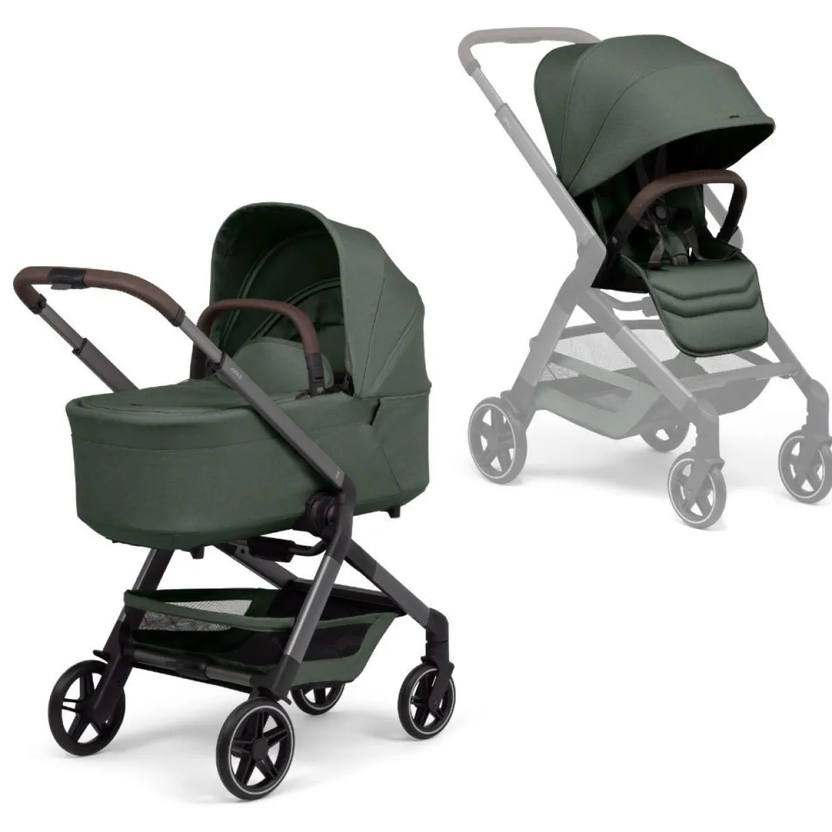 Joolz Combi Kinderwagens * Hub² Kinderwagen Compleet Grey - Forest Green Groen