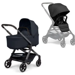 Joolz Combi Kinderwagens * Hub² Kinderwagen Compleet Grey - Navy Blue Blauw