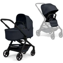 Joolz Combi Kinderwagens * Hub² Kinderwagen Compleet Black - Dark Navy Blue Blauw