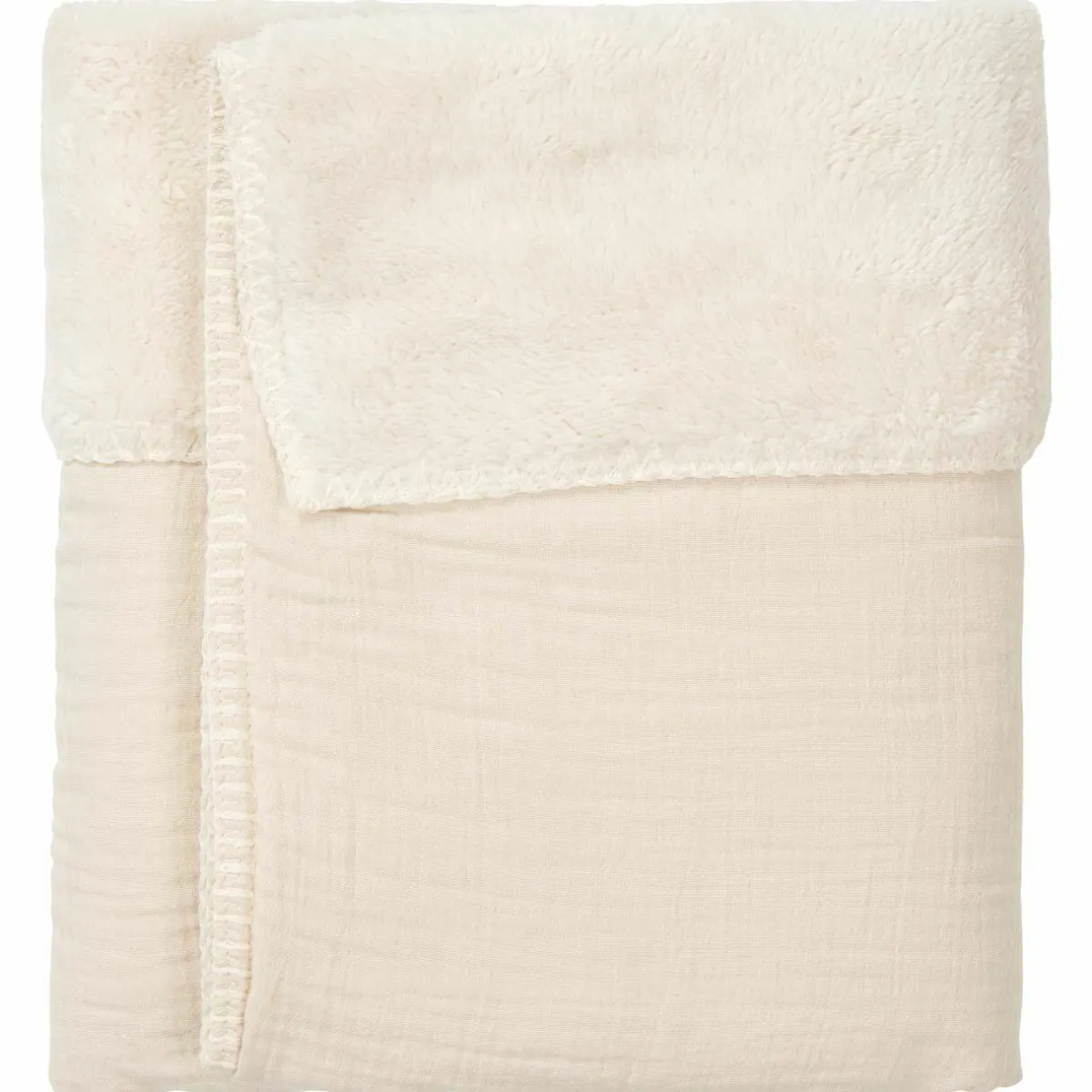 Koeka Bedtextiel * Ledikantdeken Faro Teddy Warm White Wit