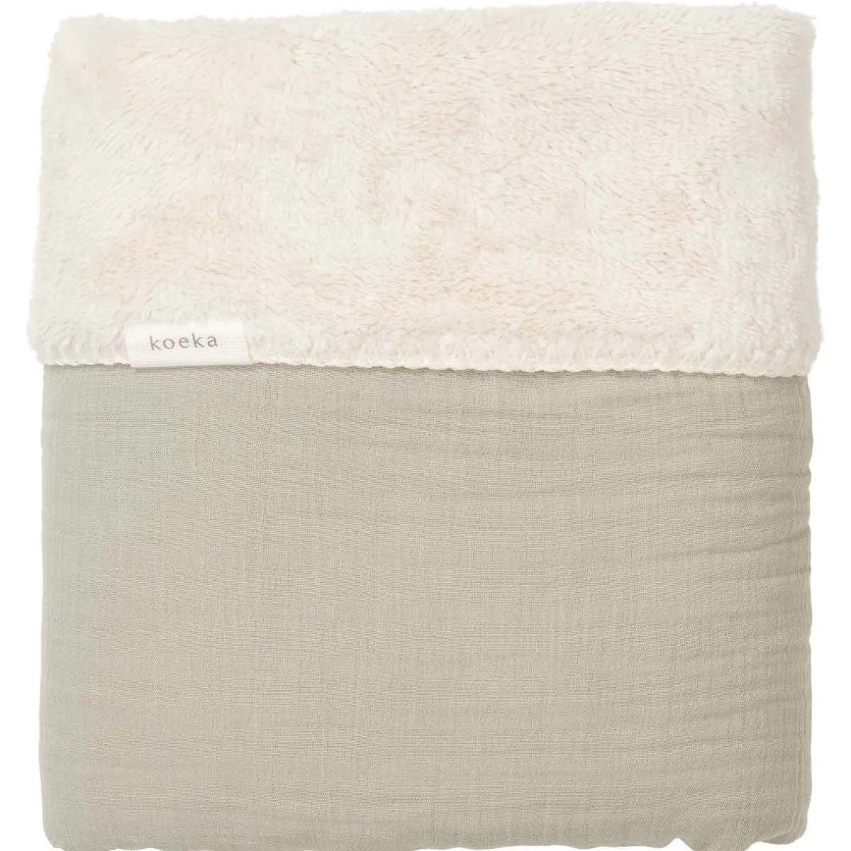 Koeka Bedtextiel * Ledikantdeken Faro Teddy Sage Groen